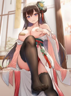 企业“仙子”汉服配开裆黑丝